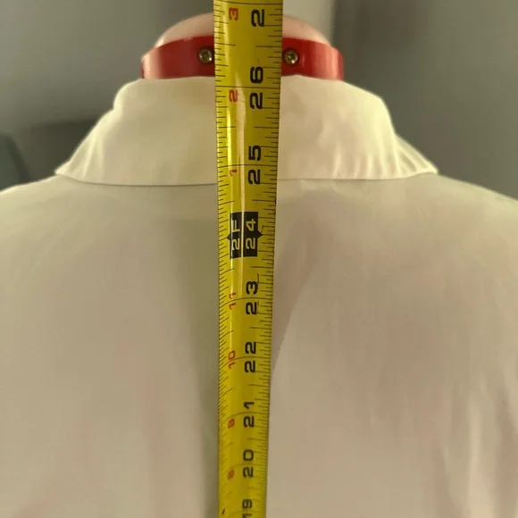 Calvin Klein White Ruched Button Down Shirt - Picture 4 of 9